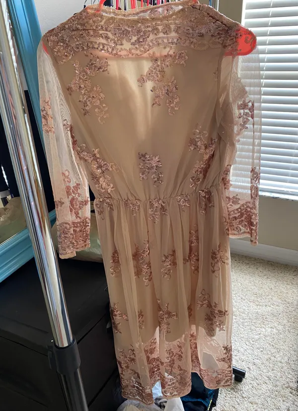 Boutique Bronze Sequined Dress Gold - Image 2