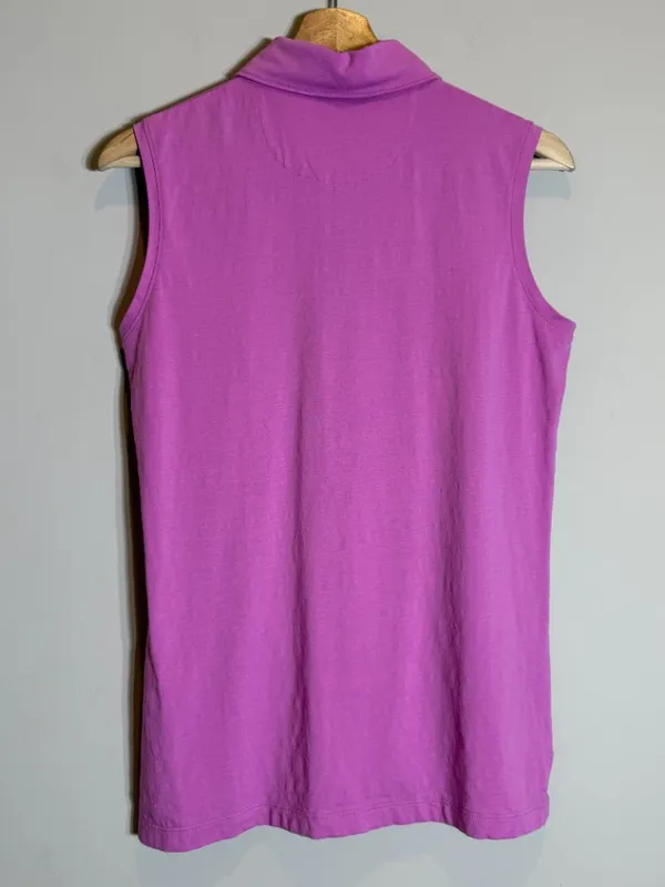 Magnolia Lane Master's Sleeveless Polo Golf Shirt Women's Medium Purple Preppy - Image 9