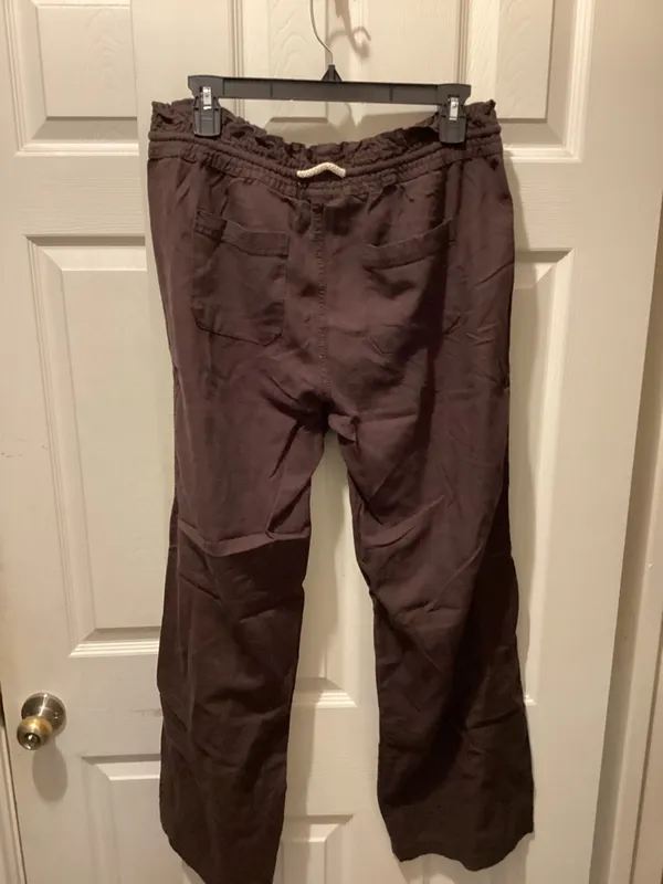 Angel Kiss Dark Brown Straight-Leg Drawstring Pants - Image 3