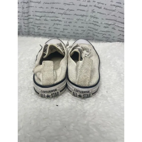 Converse All‎ Star White Woven Slip On Sneakers size 8 bin 1 - Image 2