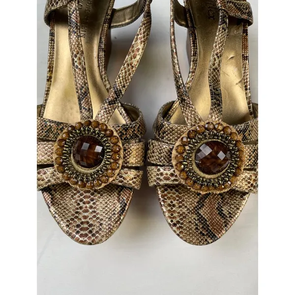 Anne Klein Women's Gold Shoes/Sandal/Wedge Heel 3.25" Size 7.5 SKU 3500 - Image 7