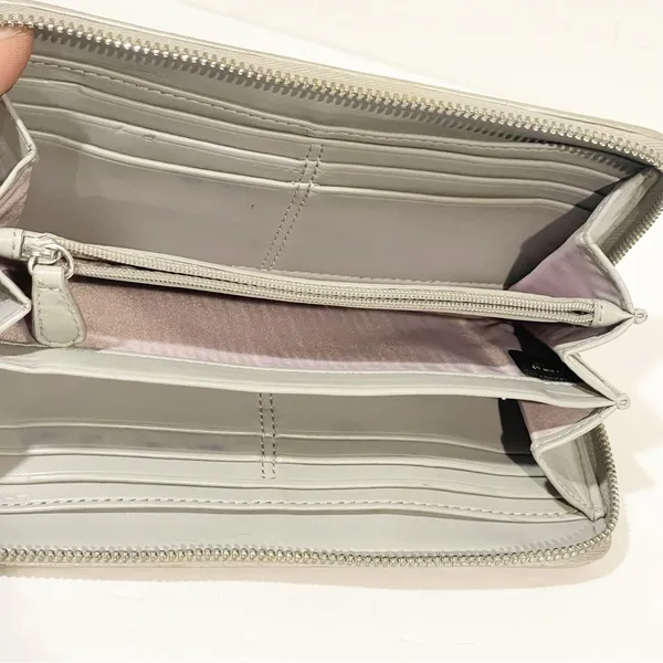 Coach Hampton Signature wallet Tri-Fold envelope Silver/Grey - Image 3
