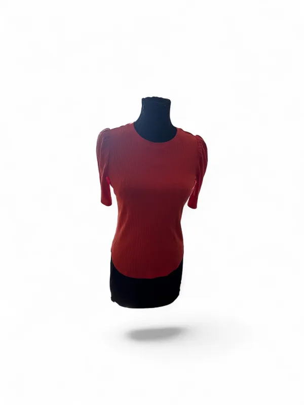 New Lauren Ralph Lauren orange ribbed top size M - Image 3