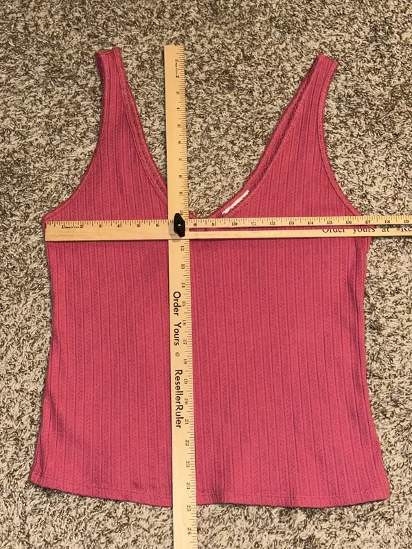 Universal Thread Pink Ribbed V-Neck Tank Top XL - Image 4