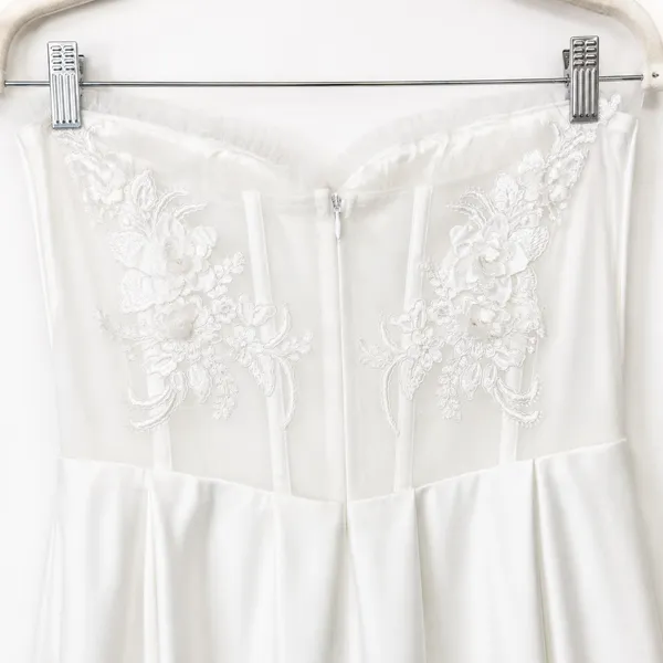 Lulus Lux Bridal NWOT Eternal Gratitude White Floral Embroidered Wedding Dress - Image 11