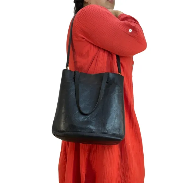 Madewell Transport Tote Black Leather Bag - Image 2