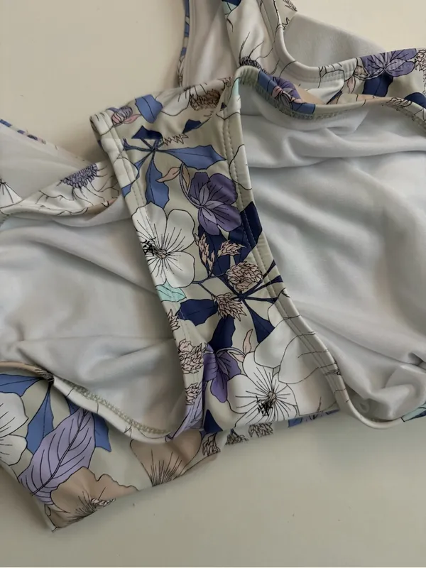 Freshwater Swimsuit One Piece Floral Ruffle Plunge Lined Removable Padding - Image 7