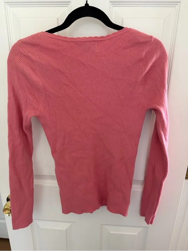 Old Navy Dried Rose Sweetheart Long Sleeve Knit Long Sleeve Size Medium - Image 7