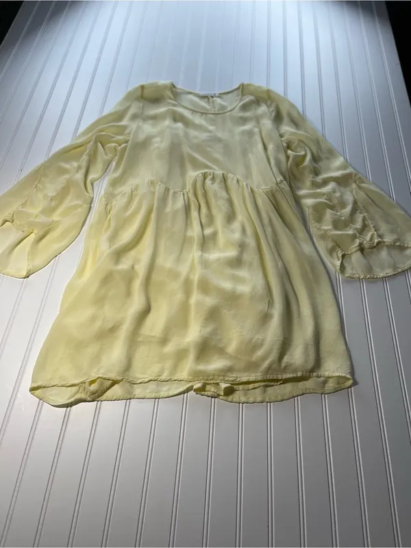 Anthropologie LACAUSA‎ Butter Yellow Sunday Seashell Babydoll Tunic Dress - Image 2