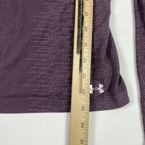 Under Armour Shirt Womens Medium Purple Long Sleeve Open Back Seamless Athletic - Image 3