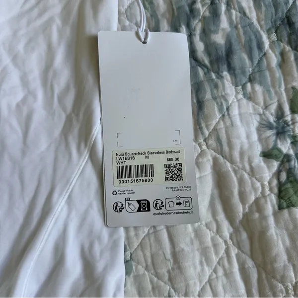 Lululemon Wundermost Ultra-Soft Nulu Square-Neck Sleeveless Bodysuit White M - Image 11