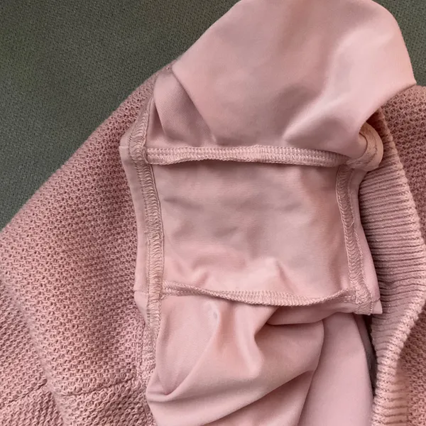 Alo Yoga Tennis Club Sweater Knit Skirt Ballet Pink/White XS - Image 7