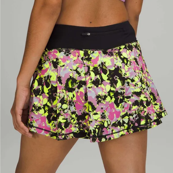 Lululemon Pace Rival Mid-Rise Skirt skort Inflected Highlight Yellow Black 8 - Image 4