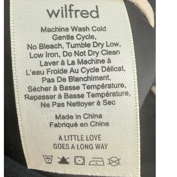 Aritzia Wilfred Womens Black Tie Front High Rise Straight Leg Dress Pants Size 2 - Image 12