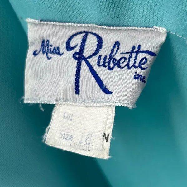 Vintage Miss Rubette Blue Chiffon‎ Cape Embroidered Lace Maxi Dress 16 Mod Twee - Image 7