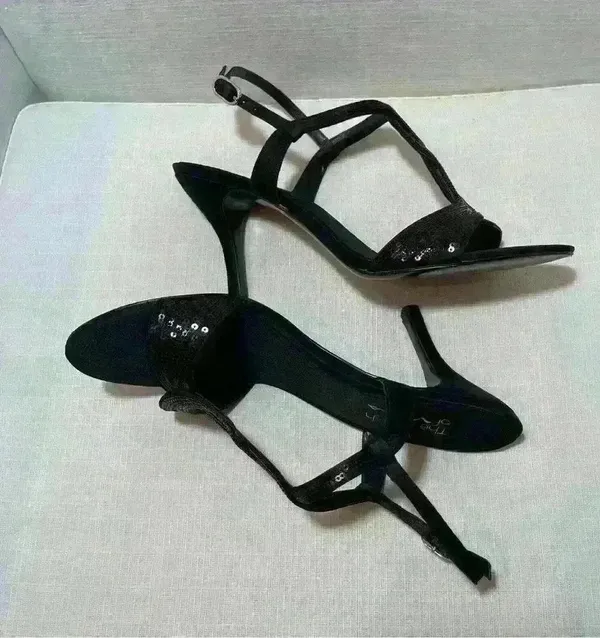 The Touch Of Nina Galinda 1 Black Luster Satin Women’s Heels Size 8.5 - Image 6