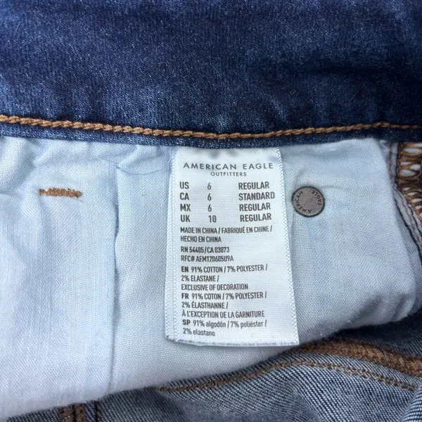 American Eagle Next Level Stretch Hi -Rise‎ Mini Denim Blue Skirt Size 6 - Image 7