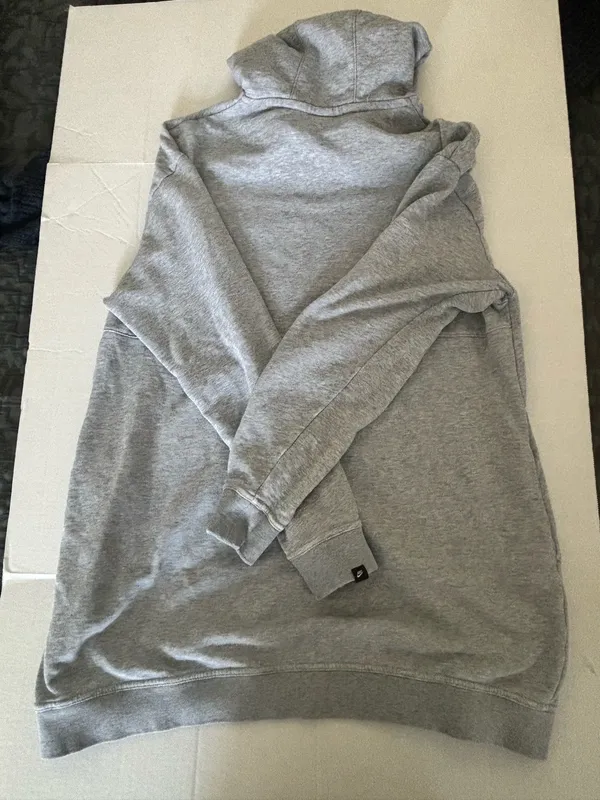 Nike Gray Swoosh Logo Hoodie Pullover Sweatshirt Women’s Medium - Image 3