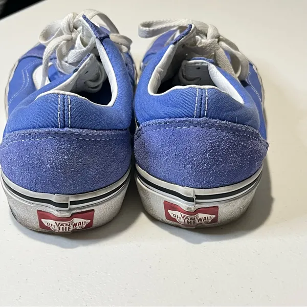 Vans Old Skool Low-Top Skate Shoes Blue Suede Size 8 - Image 2