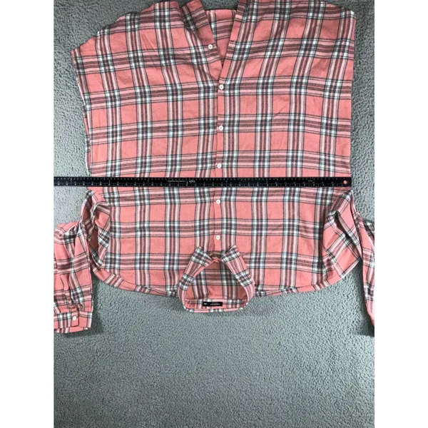 Plaid‎ Button Up Shirt Women 3XL Pink Plaid L/S Casual Western Pastel Layering - Image 7