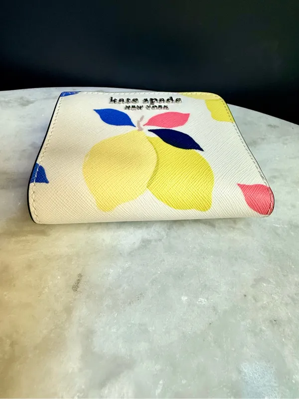 Kate Spade Cameron Lemon Zest L- Zip Small Bifold Wallet NWOT - Image 3