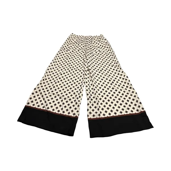 H&M‎ Womens Wide Leg Geometric Print Trousers Cream Black Size M New With Tags - Image 5