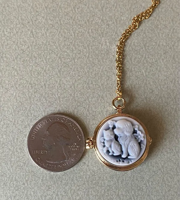 Handmade cute cat & dog antique boho retro vintage style necklace🐈🦮💙 - Image 7