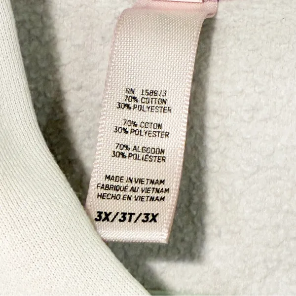 Skims Plus Size Cotton‎ Fleece Classic Hoodie Pullover Sweatshirt Barely Pink 3X - Image 3