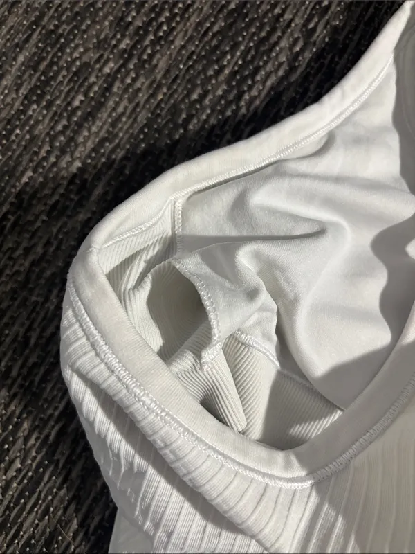 Lululemon Ebb To Street Tank White Ribbed Size 8 - Image 5