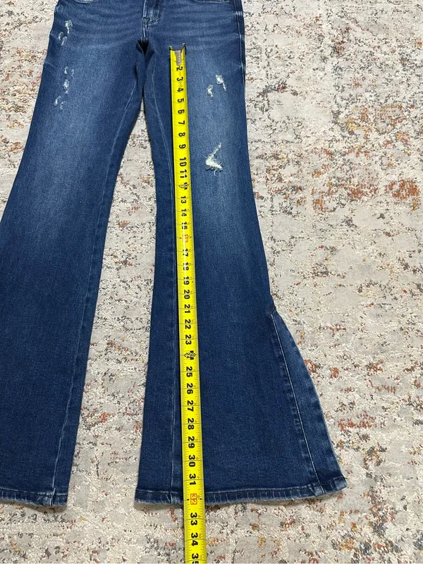 Vervet Flare Jeans Leopard Slit Size 26 - Image 5