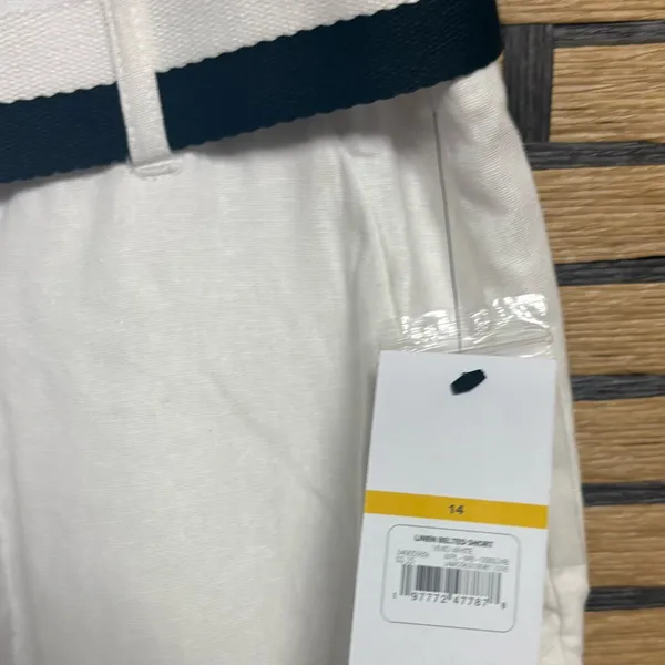 Sofia Vergera White Blend Linen Blend Shorts Size‎ 14 - Image 4