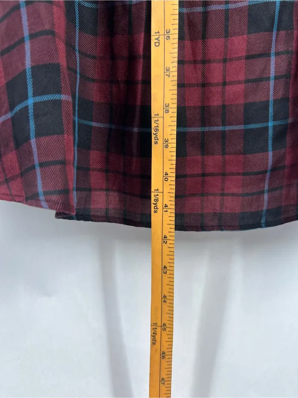 NWT Lane Bryant Plaid Drawstring Waist Dress Burgundy Black Size 18 - Image 13