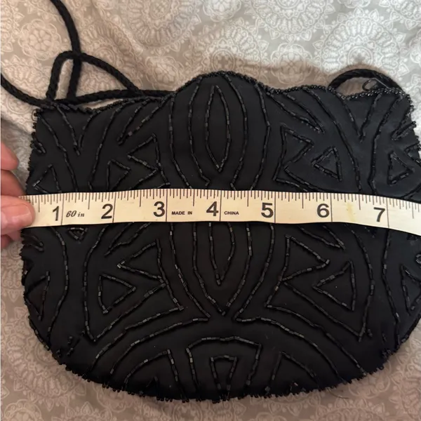 Black Beaded Evening Crossbody Bag - Image 5