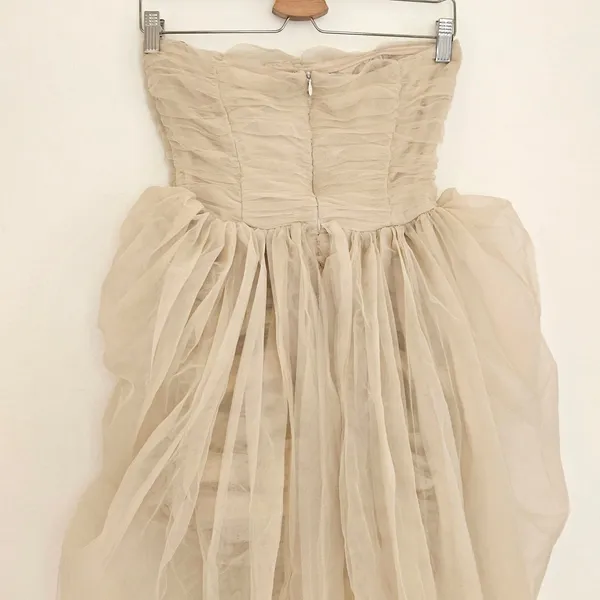 LAMARQUE Pixie Corset Dress in Light Beige Size XS Strapless Tulle Princess - Image 5