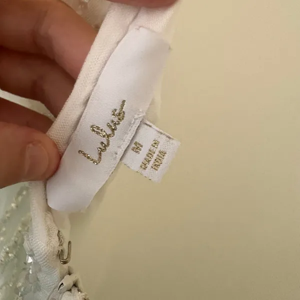 Lulus Glamourous Ever After White Sequin Beaded Backless Maxi Dress Medium Bride - Image 9