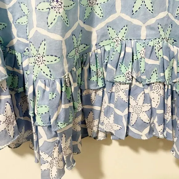 RO’S GARDEN Astrid Dress Printed Flounce‎ Tunic Geometric Floral Small - Image 9