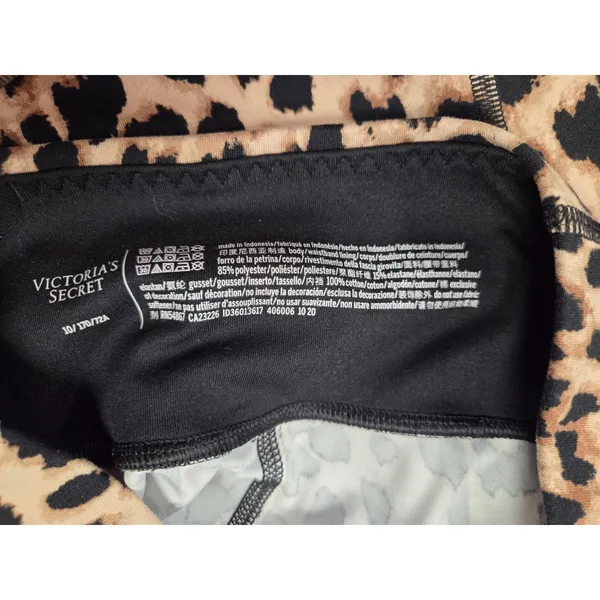 Victoria’s Secret BlackTan Leopard Animal Print Leggings Pants Women’s Size 10 - Image 3