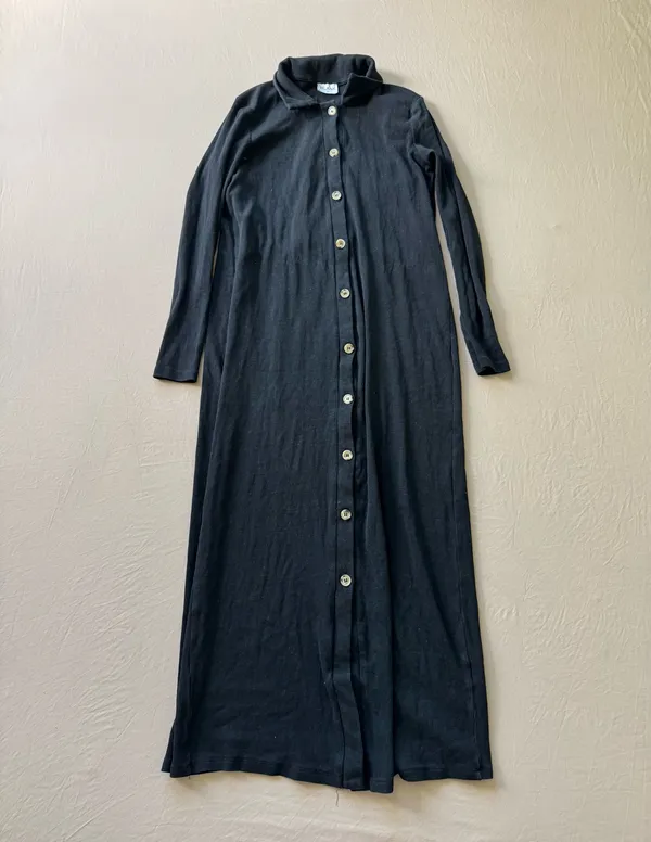 Blank BUTTON DOWN RIBBED MAXI Dress - Image 2