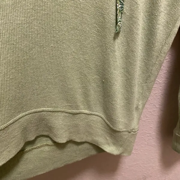 Roller Rabbit Green Lena Ribbed Long Sleeve Hoodie Size Small - Image 6