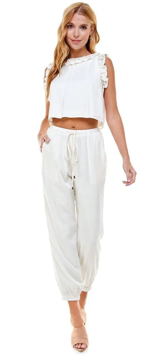 The Clothing Exchange | NWOT | Jogger with string | S | Off White | CP9399 - Image 2