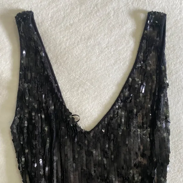 Free People Black Sequin Mini Dress - Image 5