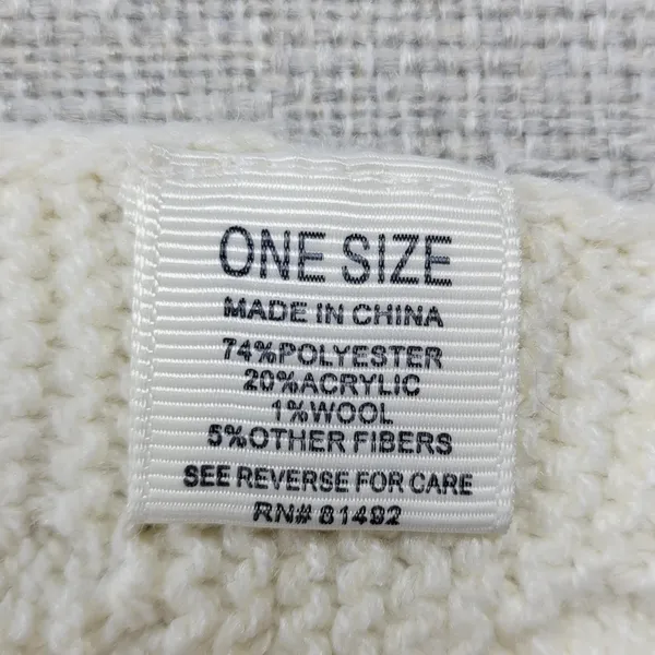 Tantrums Womens Vest One Size Ivory Wool Blend Cross Hatch Turtleneck Knit - Image 7