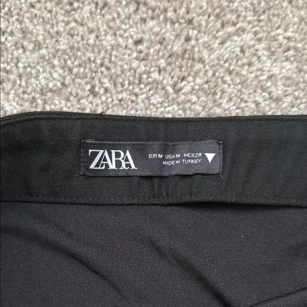 Zara Black Asymmetrical Ruched Mini Skirt - Image 2