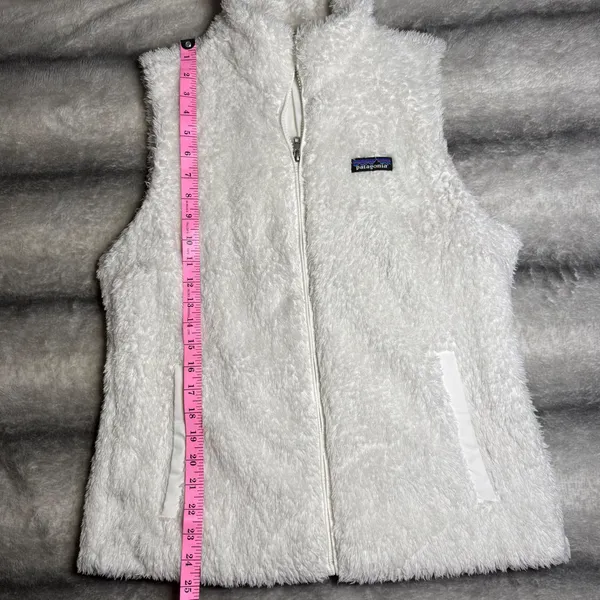 Patagonia Los Gatos Cabincore Fleece Vest White Full Zip High Pile Fuzzy Medium - Image 7
