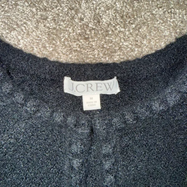 J.Crew Emilie Sweater Lady Jacket Women Medium Black Excellent Gold Button Wool - Image 3