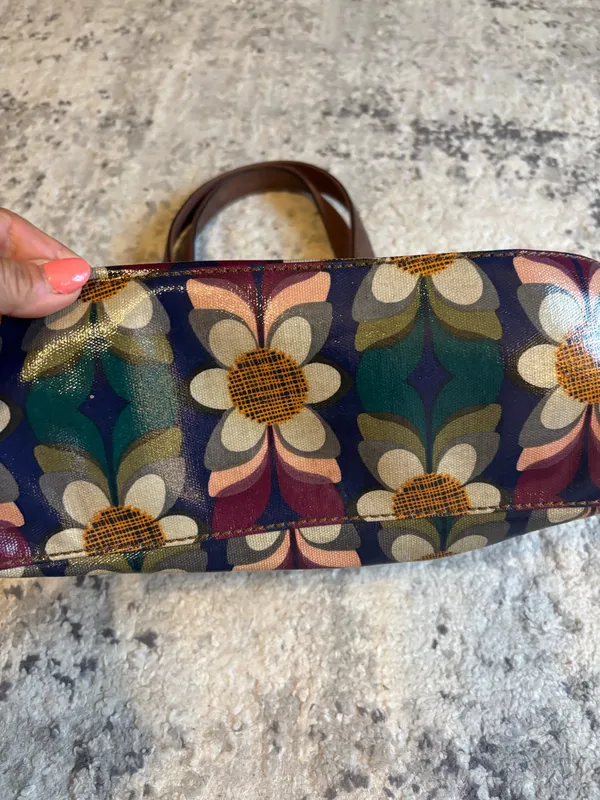 Fossil floral bag with leather trim  - Image 5