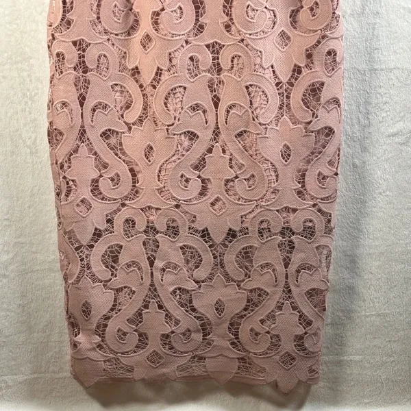 Bardot Pink‎ Lace Scalloped Hem Sleeveless Midi Sheath Dress Size US 8 M - Image 10