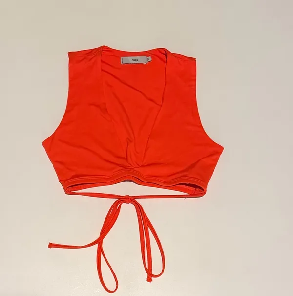 Adika Bright Orange Crop Top - Image 2