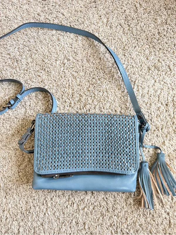 Patricia Nash Corfu Woven Crossbody in Dusty Blue - Image 3