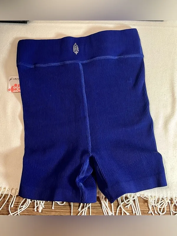 NWT FP Movement Free Throw Shorts S Small Outerspace Blue Crossover Ribbed $40 - Image 4